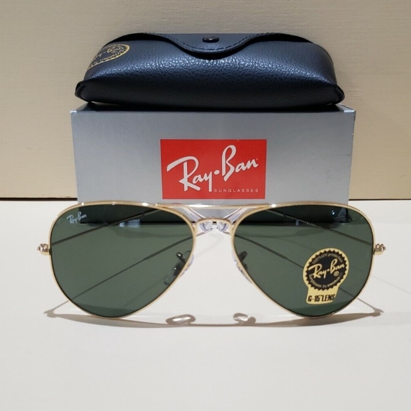 LIKE NEW RayBan Aviator RB3025 Black Lens Ray ban Sunglasses - Picture 9 of 14